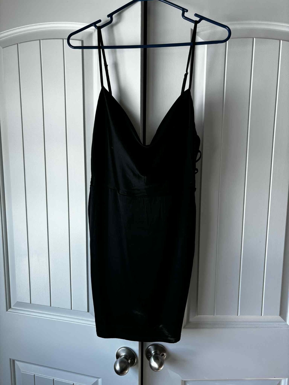 Windsor Black Mini Slip Dress with Spaghetti Straps